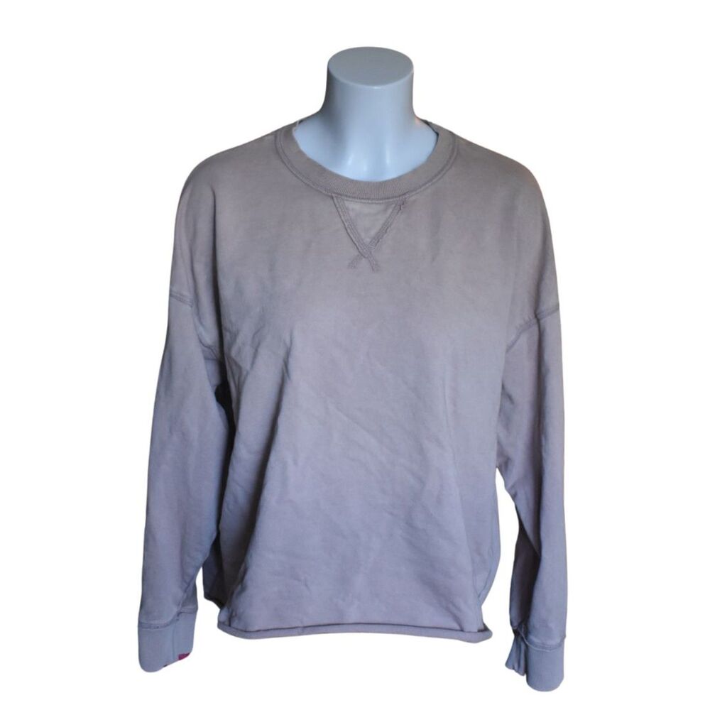Aerie Boxy Oversized Crop Long Sleeve Tee Nude Pink Womens Medium